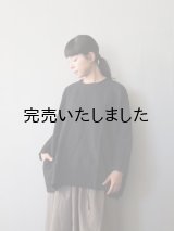 jujudhau(ズーズーダウ) SMALL NECK SHIRTS-スモールネックシャツ-リネンコットンブラック
