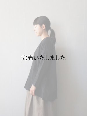 画像2: jujudhau(ズーズーダウ) SMALL NECK SHIRTS-スモールネックシャツ-リネンコットンブラック