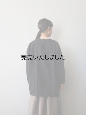 画像3: jujudhau(ズーズーダウ) SMALL NECK SHIRTS-スモールネックシャツ-リネンコットンブラック