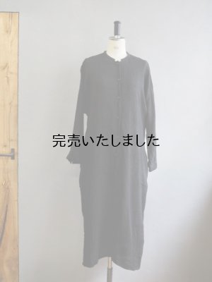 画像1: jujudau(ズーズーダウ) LONG SHIRTS DRESS-ロングシャツドレス- LINEN WOOL H.B.