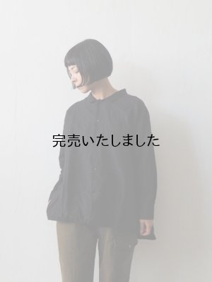 画像1: jujudhau(ズーズーダウ) ORDINARY SHIRTS-オーディナリーシャツ- リネンコットンブラック