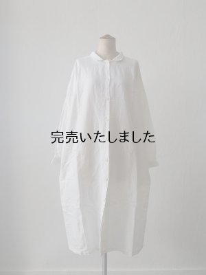 画像1: jujudhau(ズーズーダウ) SHIRTS DRESS-シャツドレス-リネンコットンホワイト