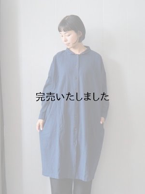 画像1: jujudhau(ズーズーダウ) SHIRTS DRESS-シャツドレス- カディ インディゴ