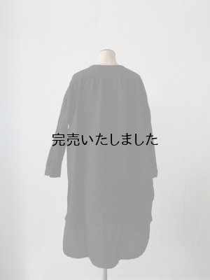 画像5: jujudhau(ズーズーダウ) SHIRTS TUNIC-シャツチュニック-リネンコットンブラック
