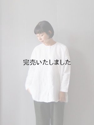 画像1: 【再入荷】jujudhau(ズーズーダウ) UNCLE SHIRTS-アンクルシャツ- LINEN COTTON WHITE