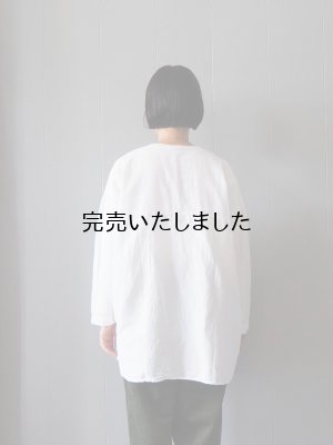 画像3: 【再入荷】jujudhau(ズーズーダウ) UNCLE SHIRTS-アンクルシャツ- LINEN COTTON WHITE