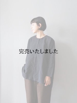 画像1: 【再入荷】jujudhau(ズーズーダウ) UNCLE SHIRTS-アンクルシャツ- LINEN COTTON BLACK