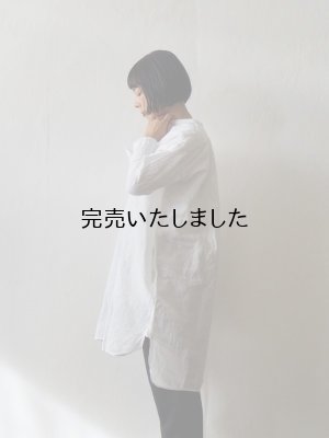 画像2: jujudhau(ズーズーダウ) SHIRTS TUNIC-シャツチュニック-リネンコットンホワイト