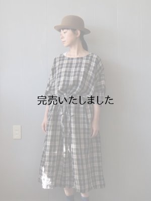 画像1: jujudhau(ズーズーダウ) KINCHAKU DRESS-キンチャクドレス- リネンタータン