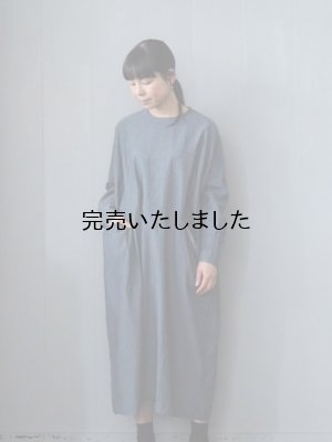 画像1: jujudhau(ズーズーダウ) BOX LONG DRESS-ボックスロングドレス- シャンブレー