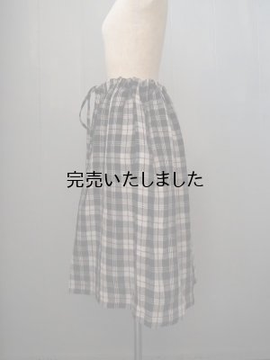 画像6: jujudhau(ズーズーダウ) KINCHAKU SKIRT-キンチャクスカート- リネン タータン