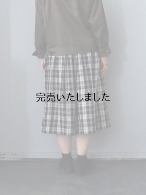 画像4: jujudhau(ズーズーダウ) KINCHAKU SKIRT-キンチャクスカート- リネン タータン
