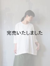 jujudhau(ズーズーダウ) SMALL NECK SHIRTS-スモールネックシャツ- リネンコットンホワイト
