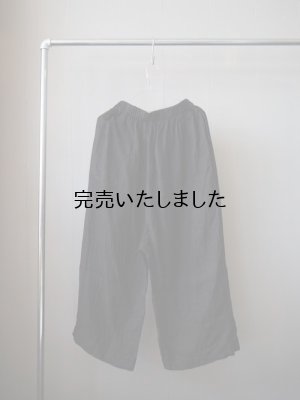 画像2: jujudhau(ズーズーダウ) WIDE PANTS-ワイドパンツ- リネンヘリンボーン ブラック