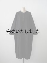 jujudhau(ズーズーダウ) BUTTON DRESS-ボタンドレス-ウールリネンブラック