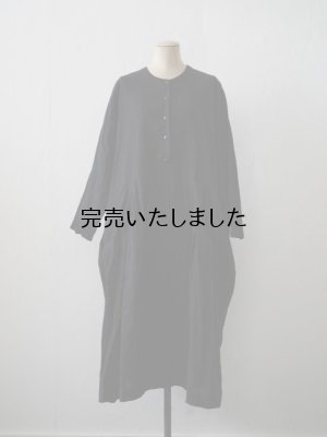 画像2: jujudhau(ズーズーダウ) BUTTON DRESS-ボタンドレス-リネンコットンブラック