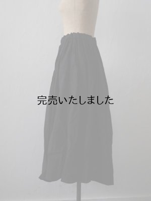 画像5: jujudhau(ズーズーダウ) GATHER SKIRT-ギャザースカート- リネンコットンブラック