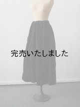 jujudhau(ズーズーダウ) GATHER SKIRT-ギャザースカート-リネンコットンブラック
