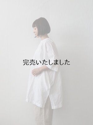 画像2: jujudhau(ズーズーダウ) RECTANGLE TUNIC-レクタングルチュニック-リネンコットンホワイト