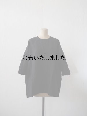 画像4: jujudhau(ズーズーダウ) SMALL NECK SHIRTS-スモールネックシャツ-リネンコットンブラック