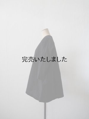 画像5: jujudhau(ズーズーダウ) SMALL NECK SHIRTS-スモールネックシャツ-リネンコットンブラック