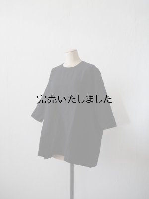 画像7: jujudhau(ズーズーダウ) SMALL NECK SHIRTS-スモールネックシャツ-リネンコットンブラック