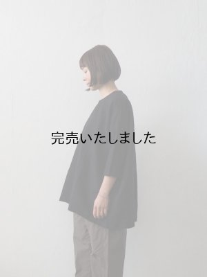 画像2: jujudhau(ズーズーダウ) SMALL NECK SHIRTS-スモールネックシャツ-リネンコットンブラック