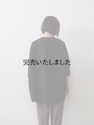 画像3: jujudhau(ズーズーダウ) SMALL NECK SHIRTS-スモールネックシャツ-リネンコットンブラック