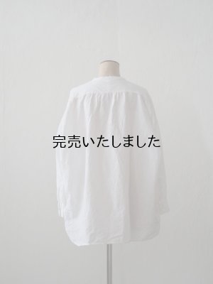 画像3: jujudhau(ズーズーダウ) STAND COLLAR SHIRTS-スタンドカラーシャツ-リネンコットンホワイト