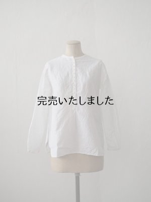 画像1: jujudhau(ズーズーダウ) 12 BUTTON SHIRTS-１２ボタンシャツ- リネンコットンホワイト