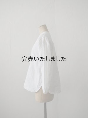 画像2: jujudhau(ズーズーダウ) 12 BUTTON SHIRTS-１２ボタンシャツ- リネンコットンホワイト