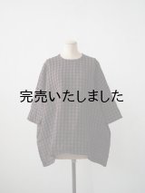 jujudhau(ズーズーダウ) SMALL NECK SHIRTS-スモールネックシャツ- ブラウンギンガム