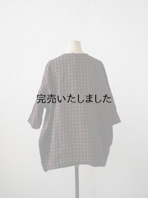 画像3: jujudhau(ズーズーダウ) SMALL NECK SHIRTS-スモールネックシャツ- ブラウンギンガム