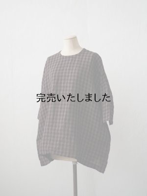 画像4: jujudhau(ズーズーダウ) SMALL NECK SHIRTS-スモールネックシャツ- ブラウンギンガム