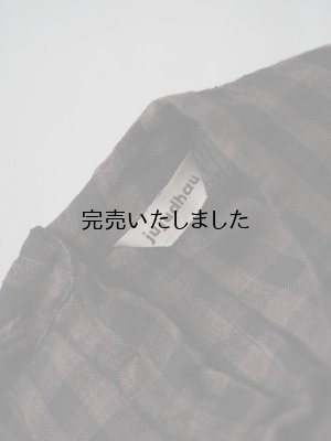 画像12: jujudhau(ズーズーダウ) SMALL NECK SHIRTS-スモールネックシャツ- ブラウンギンガム
