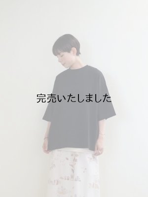 画像1: jujudhau(ズーズーダウ) WIDE RIB-T-ワイドリブTシャツ ブラック
