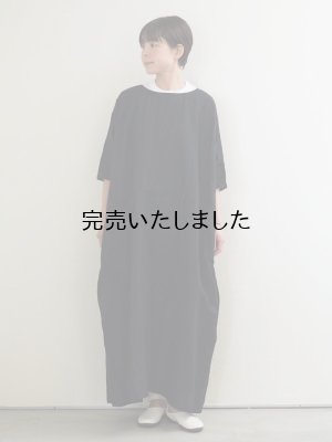 画像1: jujudhau(ズーズーダウ) KINCHAKU DRESS-キンチャクドレス- リネンコットンブラック