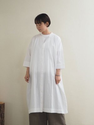 画像1: jujudhau(ズーズーダウ) DAIKEI DRESS-ダイケイドレス- リネンコットンホワイト