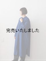 jujudhau(ズーズーダウ) LONG LONG SHIRTS-ロングロングシャツ-リネンコットン ブルー