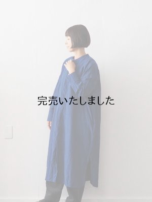 画像1: jujudhau(ズーズーダウ) LONG LONG SHIRTS-ロングロングシャツ-リネンコットン ブルー