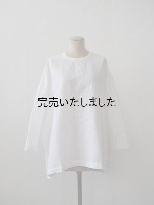 画像1: jujudhau(ズーズーダウ) SMALL NECK SHIRTS-スモールネックシャツ- リネンコットンホワイト