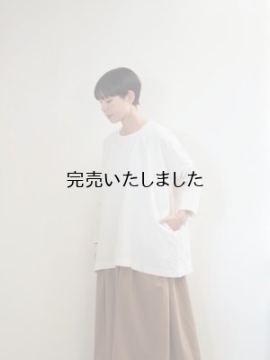 画像1: jujudhau(ズーズーダウ) SMALL NECK SHIRTS-スモールネックシャツ- ネップナチュラル