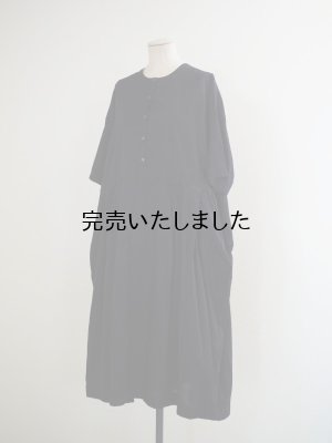 画像1: jujudhau(ズーズーダウ) BUTTON DRESS-ボタンドレス-ブラック