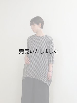 画像1: jujudhau(ズーズーダウ) SMALL NECK SHIRTS-スモールネックシャツ- ギンガムチェック