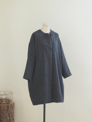 画像1: jujudhau(ズーズーダウ) BUTTON COAT STRIPE