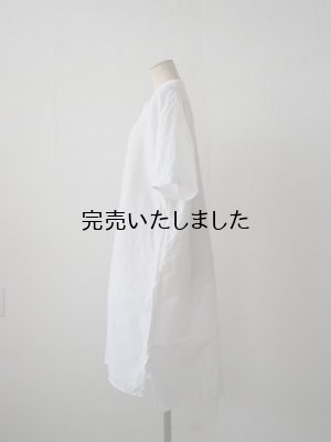 画像2: jujudhau(ズーズーダウ) STAND COLLAR DRESS-スタンドカラードレス- LINEN COTTON WHITE
