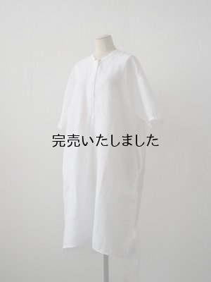 画像4: jujudhau(ズーズーダウ) STAND COLLAR DRESS-スタンドカラードレス- LINEN COTTON WHITE