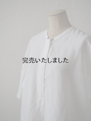 画像5: jujudhau(ズーズーダウ) STAND COLLAR DRESS-スタンドカラードレス- LINEN COTTON WHITE