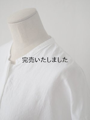 画像6: jujudhau(ズーズーダウ) STAND COLLAR DRESS-スタンドカラードレス- LINEN COTTON WHITE