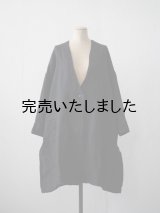 jujudhau(ズーズーダウ) V NECK COAT-Vネックコート- LINEN H.B.BLACK